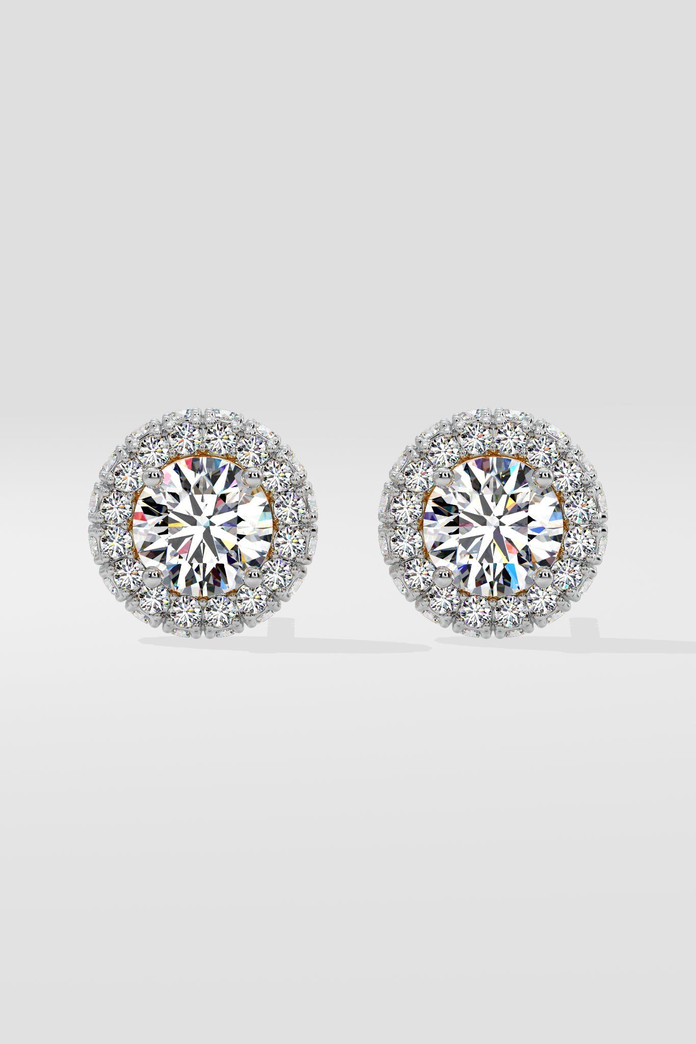 1 ct Floret Halo Earrings