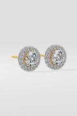 1 ct Floret Halo Earrings