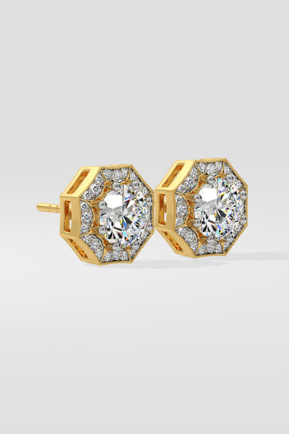 1.5 ct Octa Halo Earrings