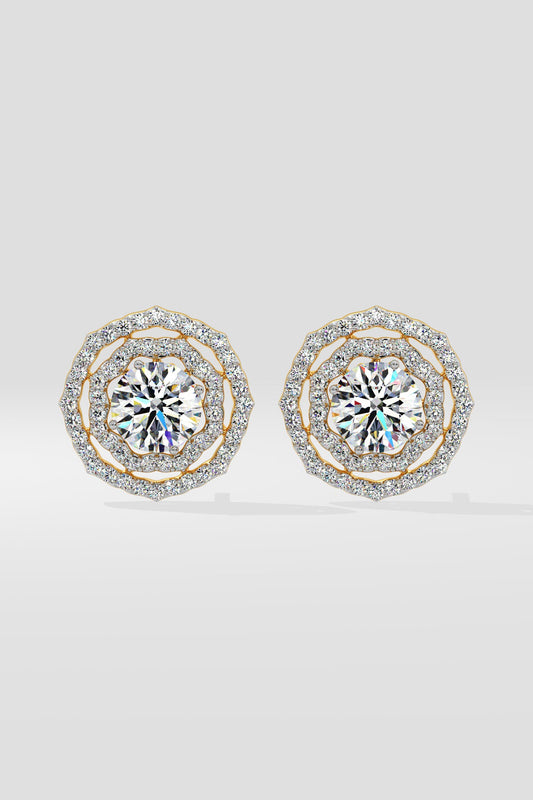 2 ct Twin Halo Earrings