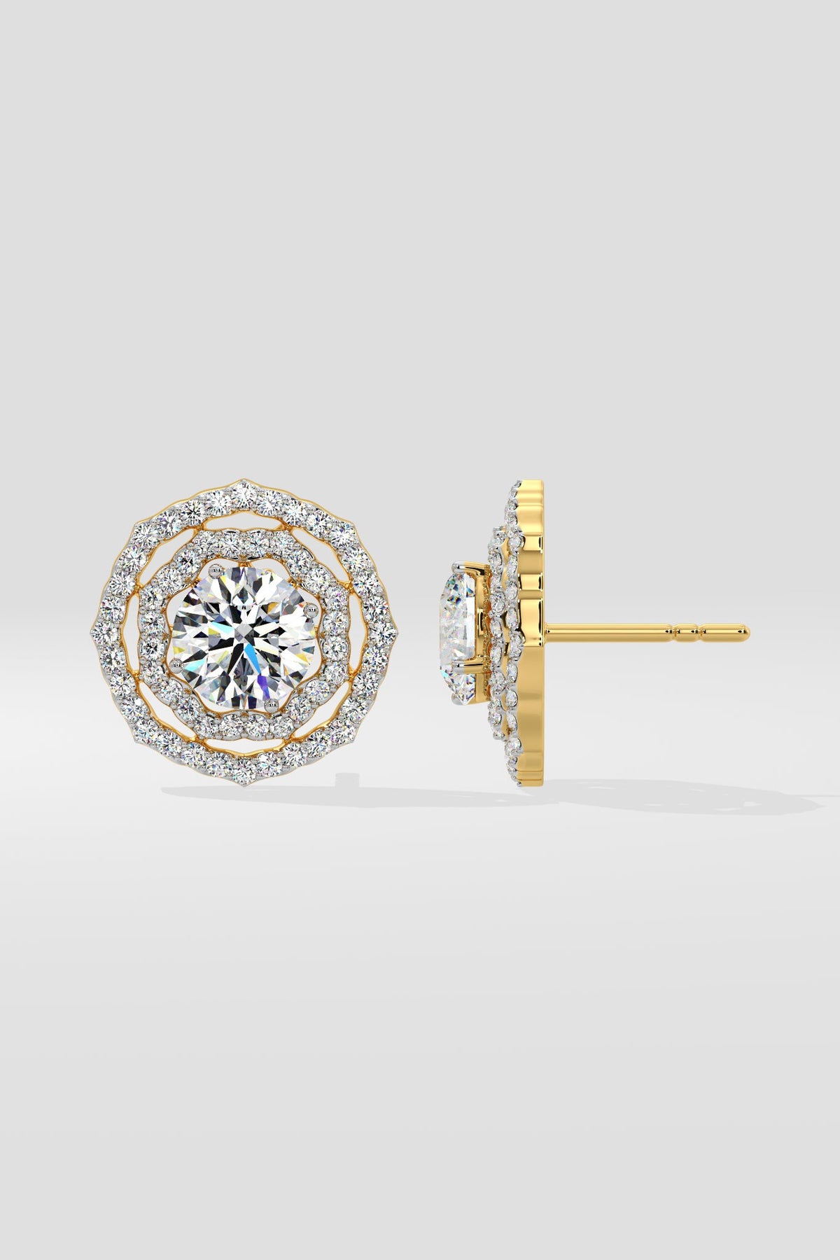 2 ct Twin Halo Earrings