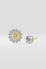 2 ct  Sunflower Halo Solitaire Studs