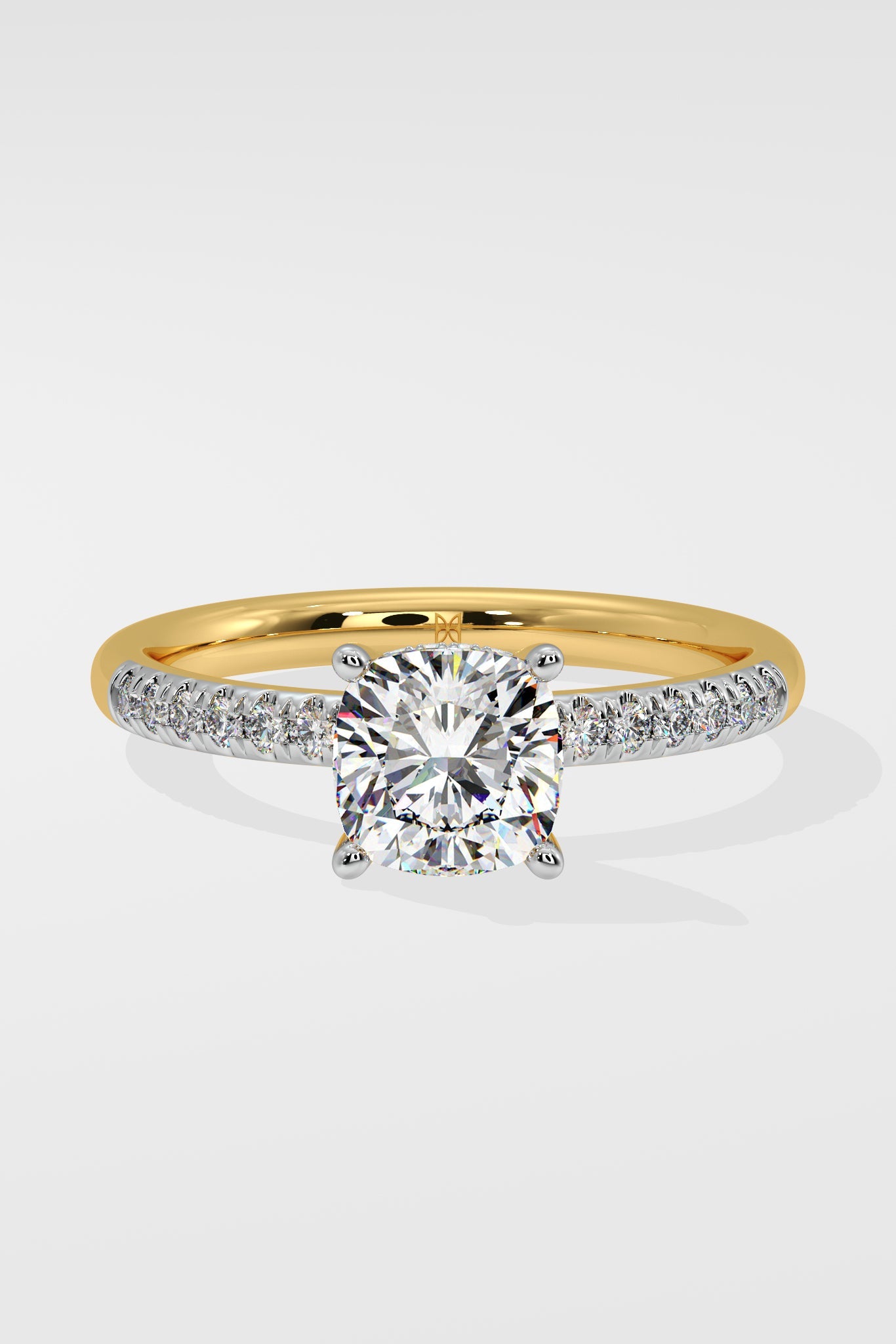 1.5 ct Cushion Hidden Halo Ring