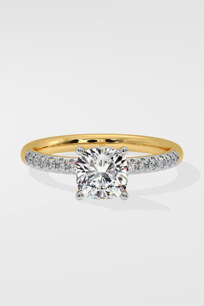 1.5 ct Cushion Hidden Halo Ring