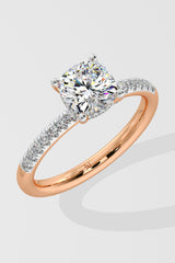 1.5 ct Cushion Hidden Halo Ring