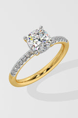 1.5 ct Cushion Hidden Halo Ring