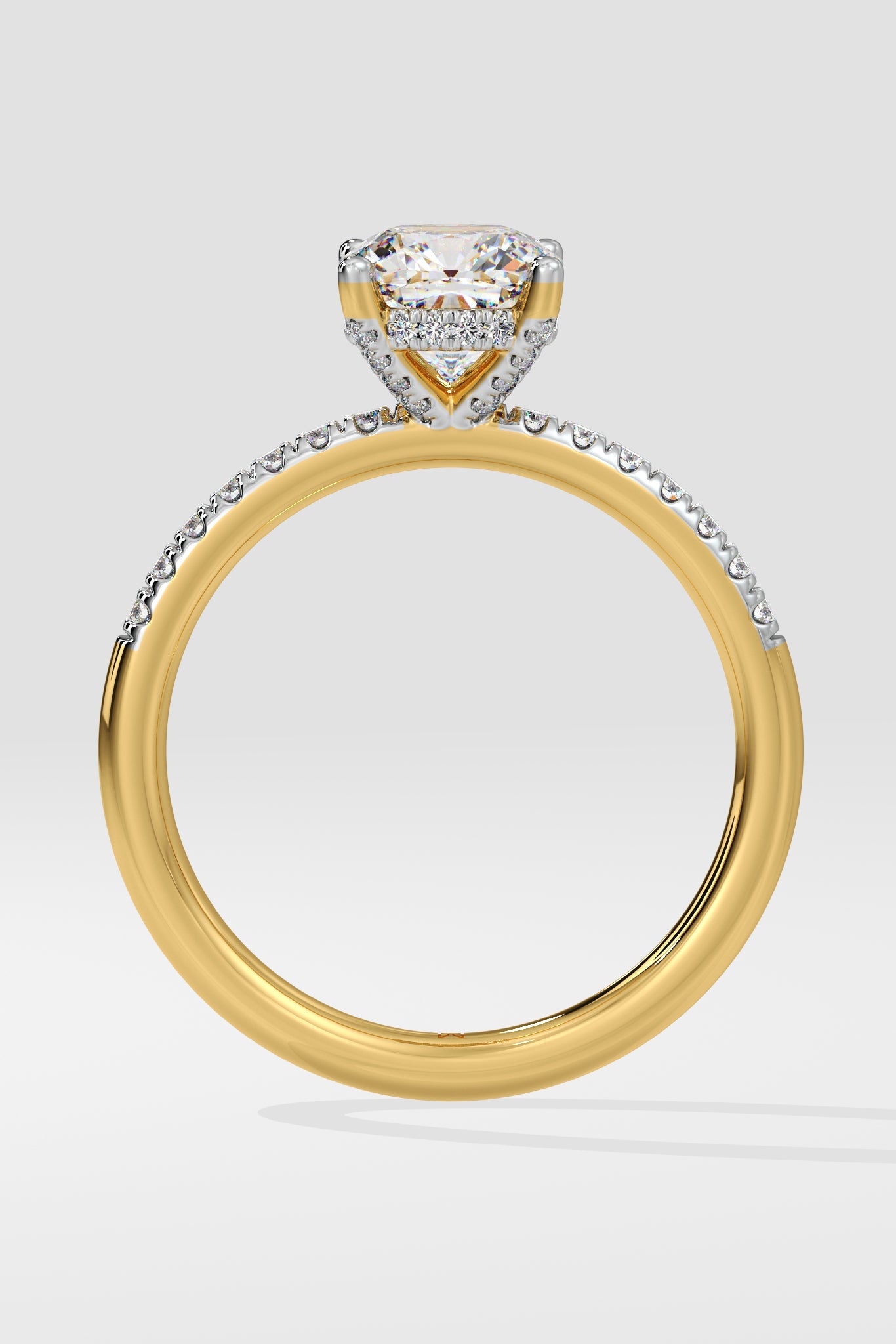 1.5 ct Cushion Hidden Halo Ring