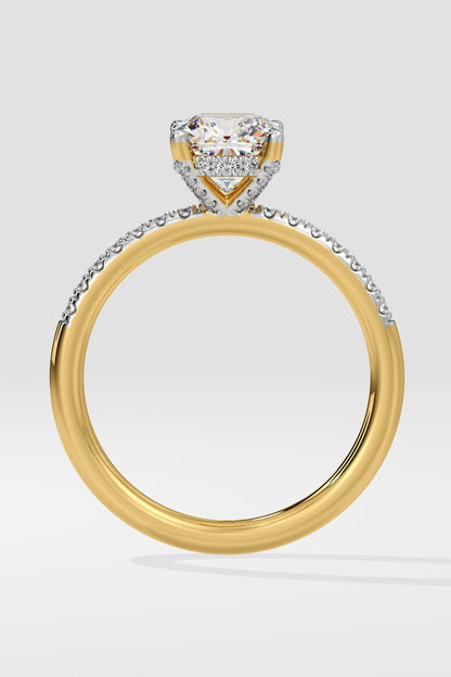 1.5 ct Cushion Hidden Halo Ring