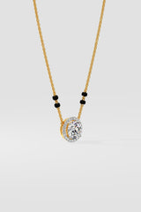 1 ct Solitaire Halo Mangalsutra