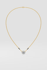 1 ct Solitaire Halo Mangalsutra