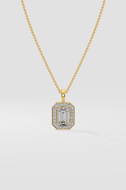 1 ct Emra Pave Halo Pendant