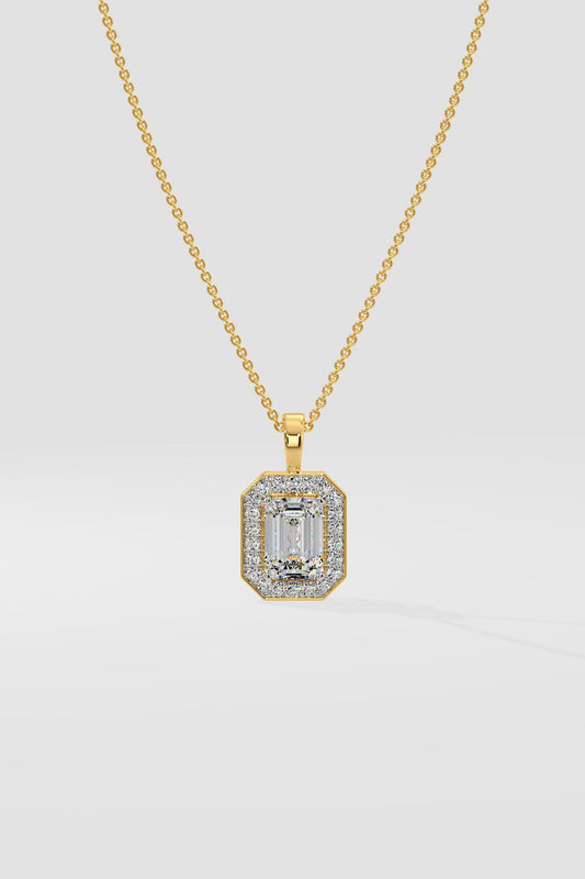 1 ct Emra Pave Halo Pendant