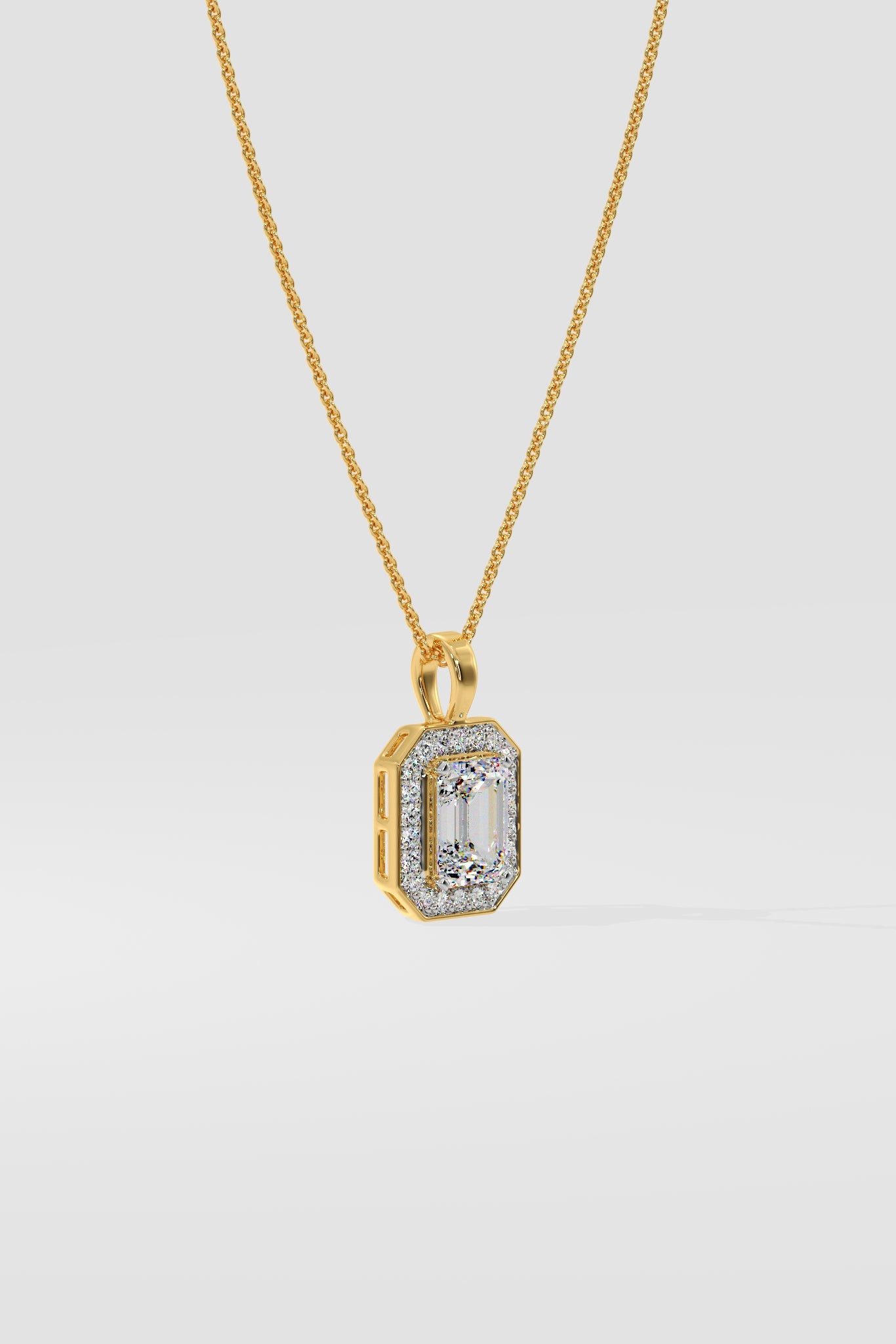 1 ct Emra Pave Halo Pendant