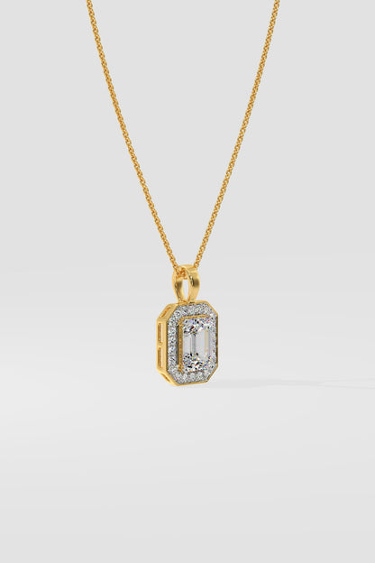 1 ct Emra Pave Halo Pendant