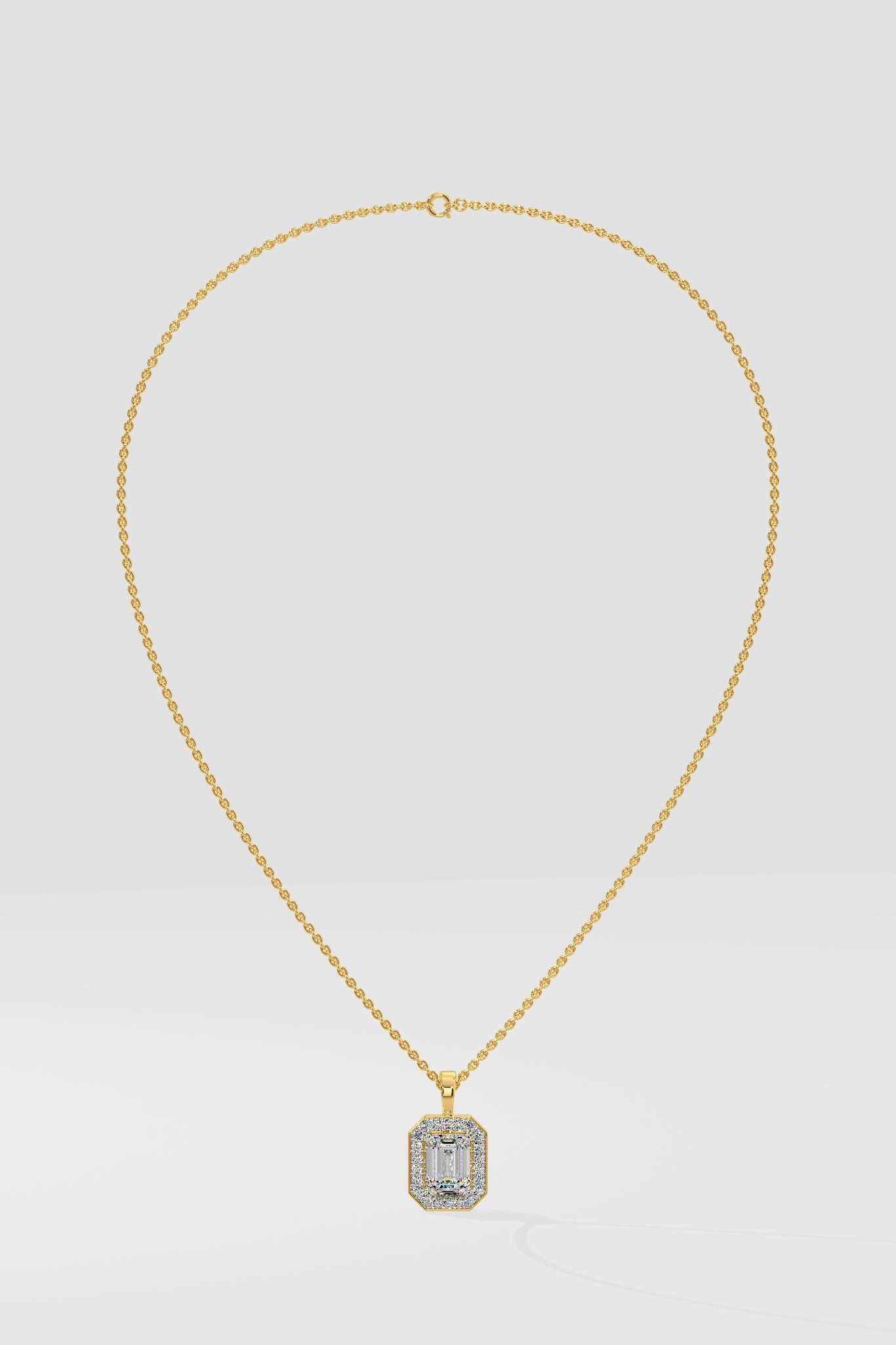 1 ct Emra Pave Halo Pendant