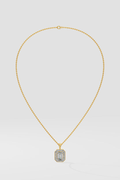 1 ct Emra Pave Halo Pendant