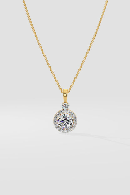0.75 ct Solitaire Halo Pendant