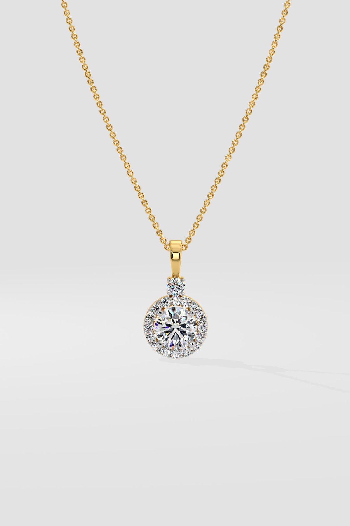 0.75 ct Solitaire Halo Pendant