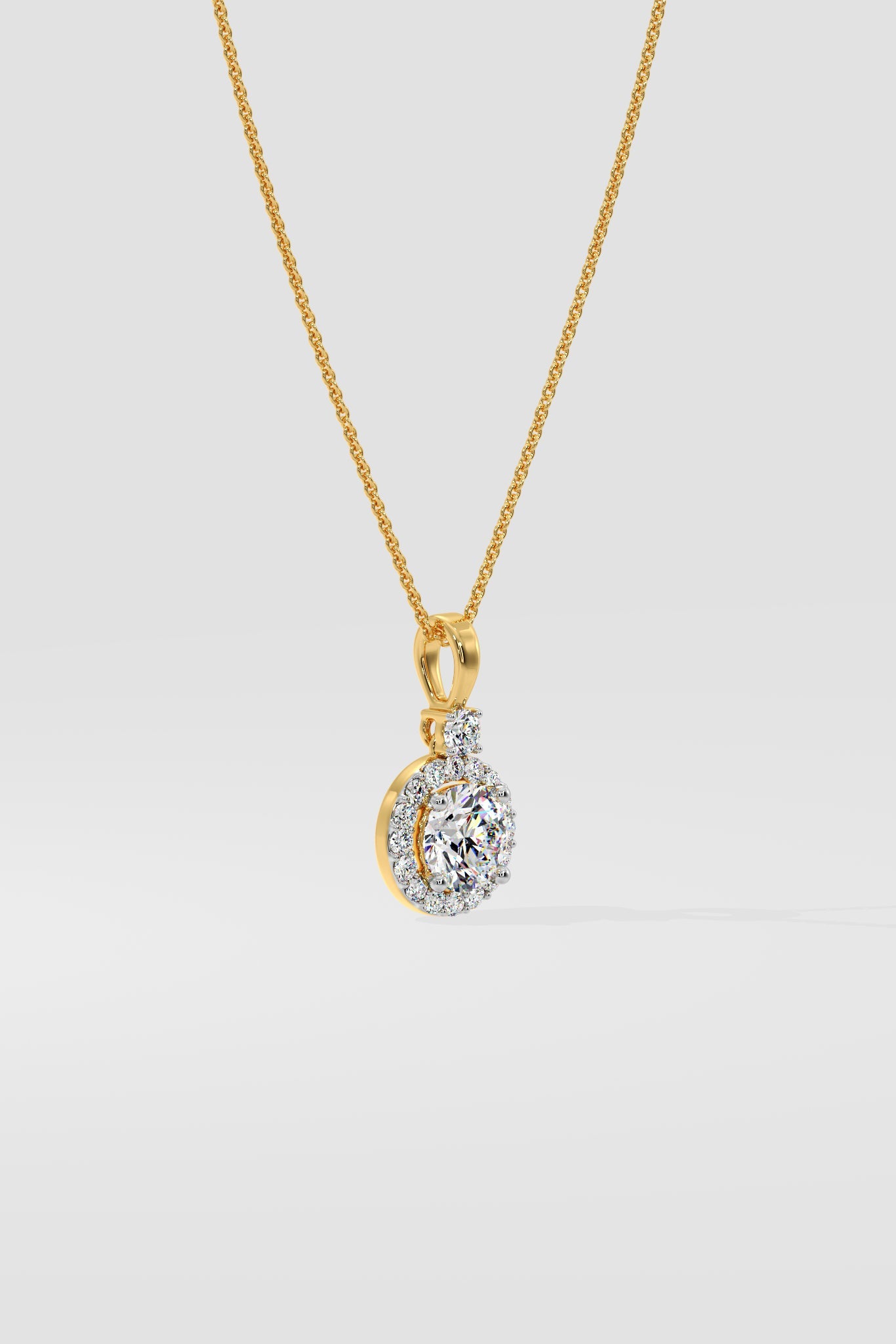 0.75 ct Solitaire Halo Pendant