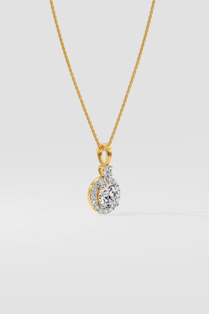 0.75 ct Solitaire Halo Pendant