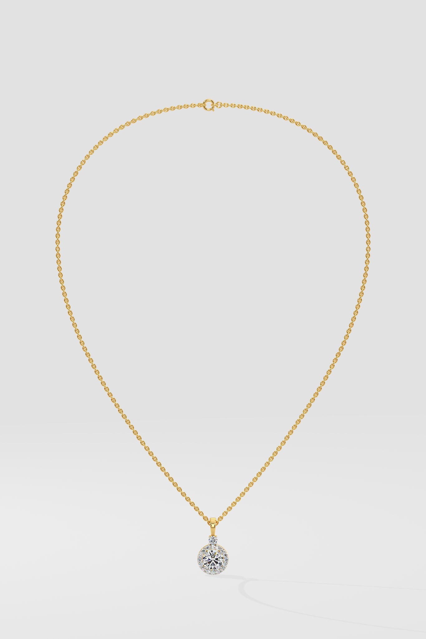 0.75 ct Solitaire Halo Pendant