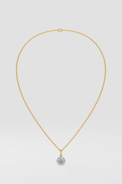 0.75 ct Solitaire Halo Pendant