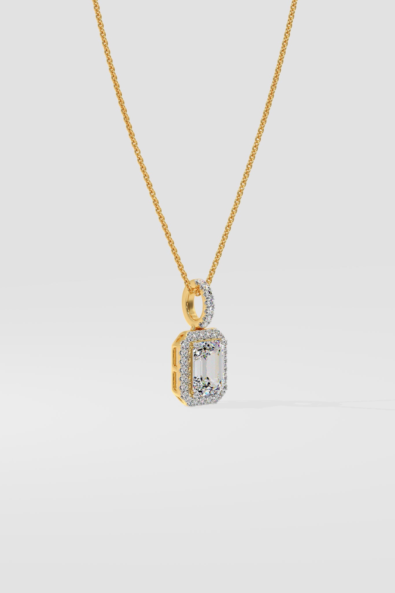 1 ct Sparkle Emerald Halo Pendant