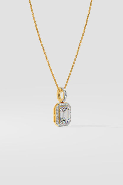 1 ct Sparkle Emerald Halo Pendant