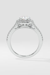 1.5 ct Oval Halo Split Shank Ring