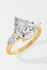 2 ct Pear Three Stone Ring