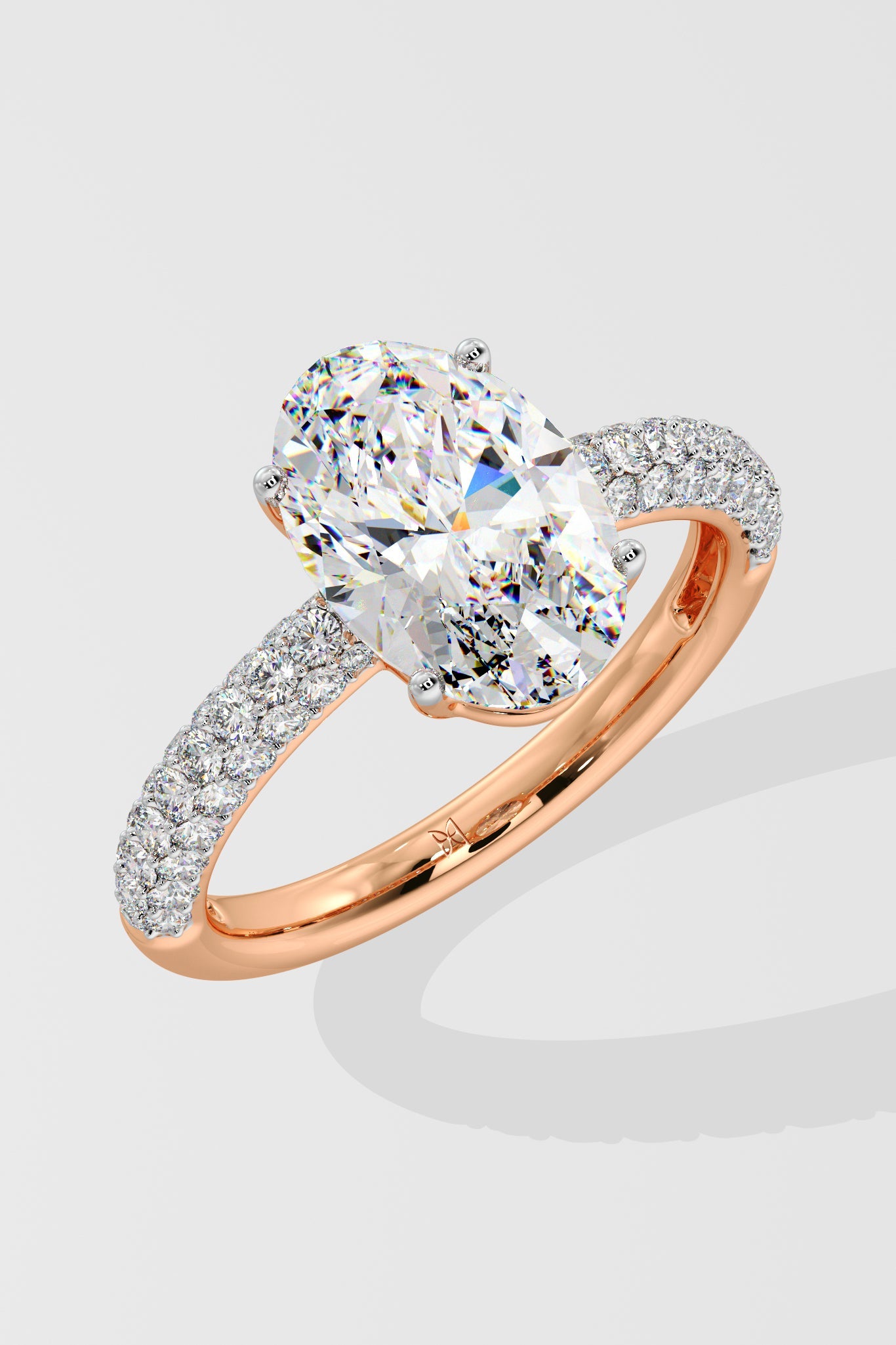 2 ct Oval Dome Pave Ring