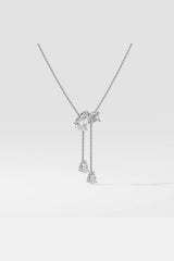 2 Stone Solitaire Necklace With Drops