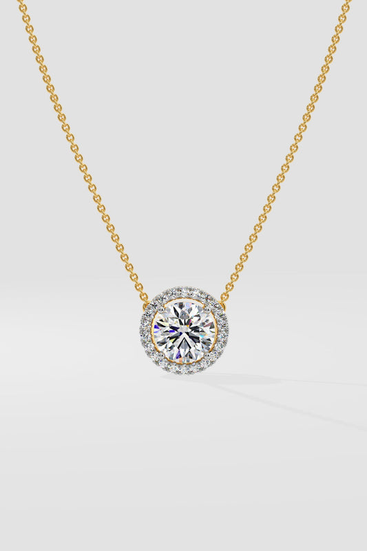 1 ct Halo Solitaire Necklace