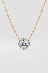 1 ct Halo Solitaire Necklace