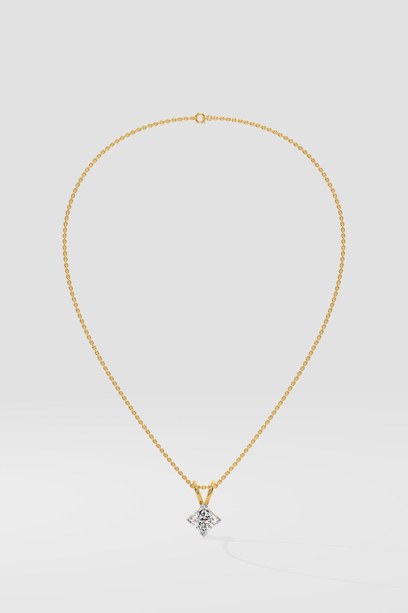 1 ct Princess Angular Pendant