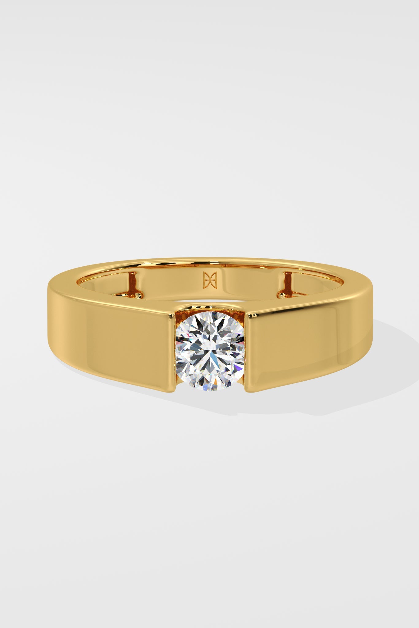 Bar Set Solitaire Ring