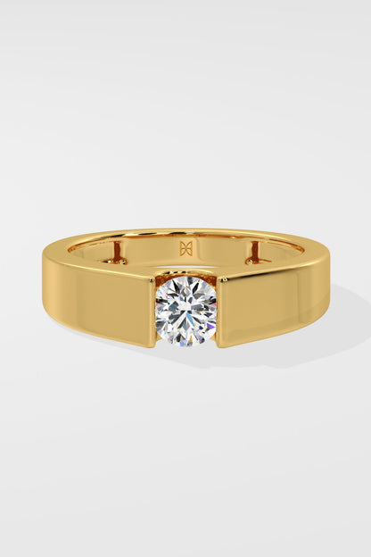 Bar Set Solitaire Ring