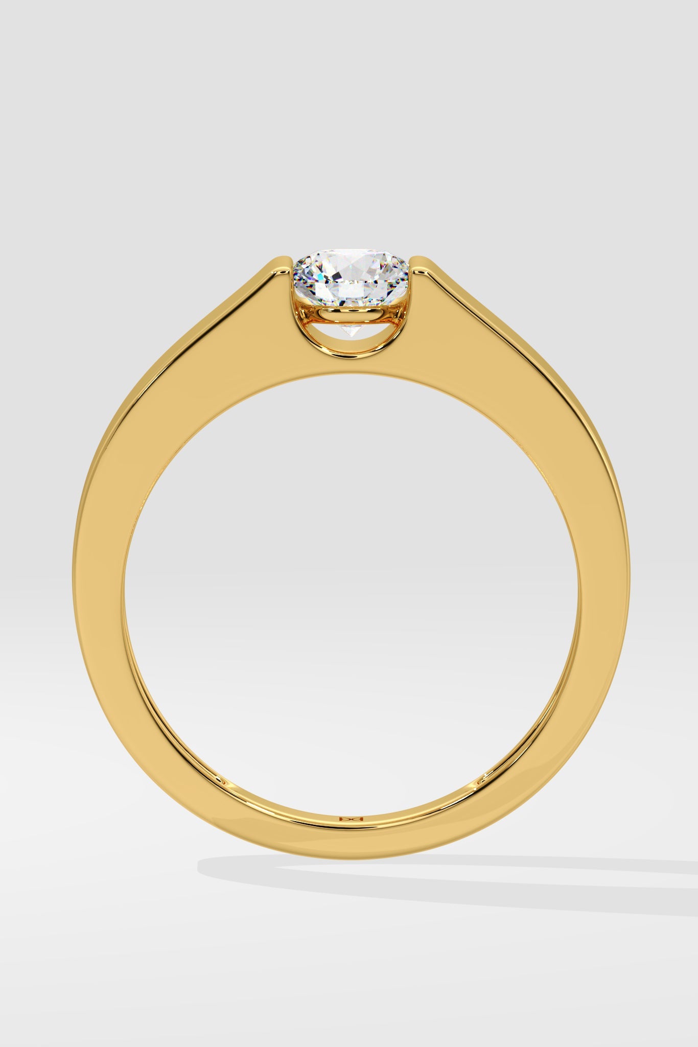 Bar Set Solitaire Ring