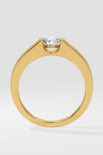 Bar Set Solitaire Ring