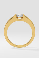 Bar Set Solitaire Ring