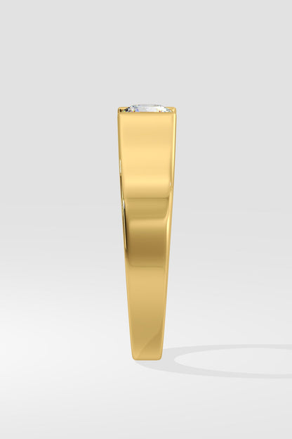 Bar Set Solitaire Ring