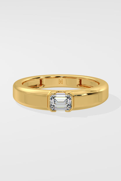 East West Emerald Ring
