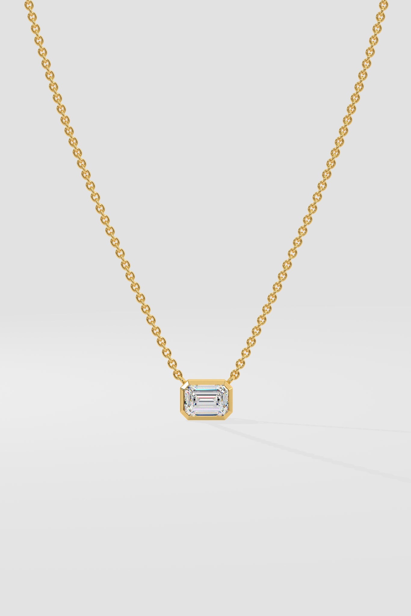1 ct East West Emerald Necklace
