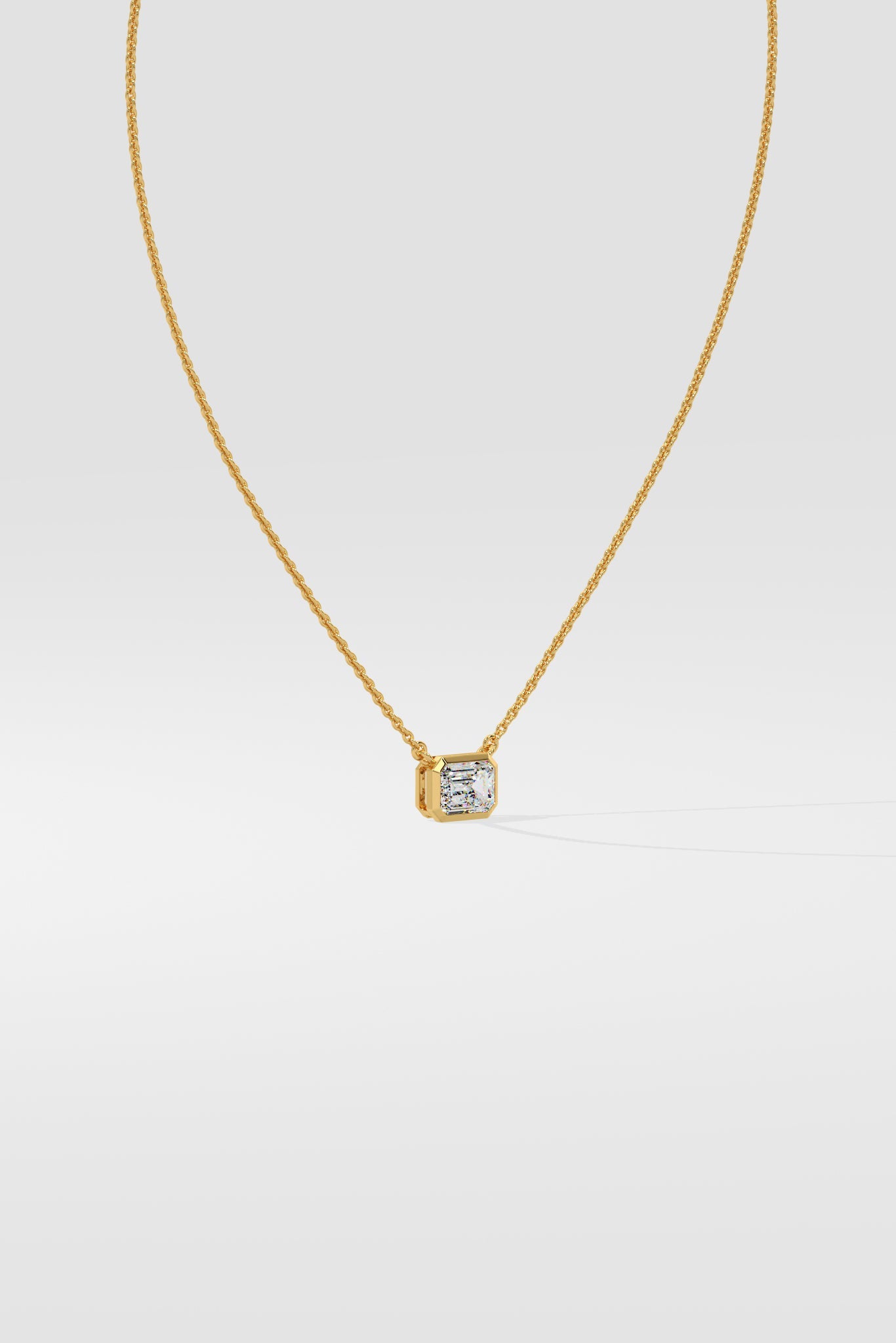 1 ct East West Emerald Necklace