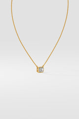 1 ct East West Emerald Necklace