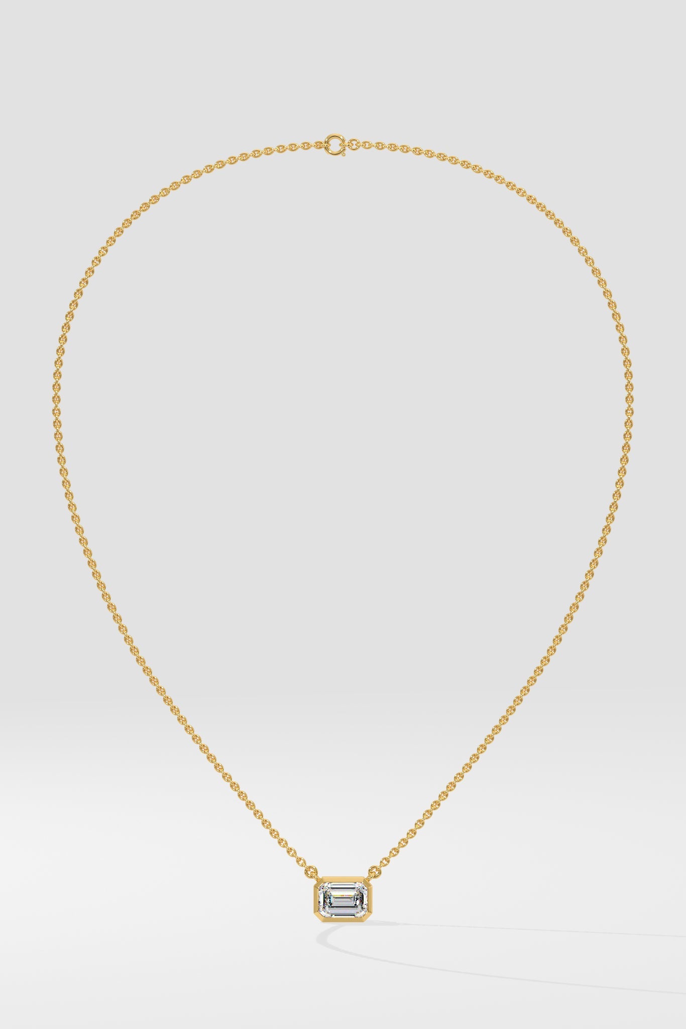 1 ct East West Emerald Necklace