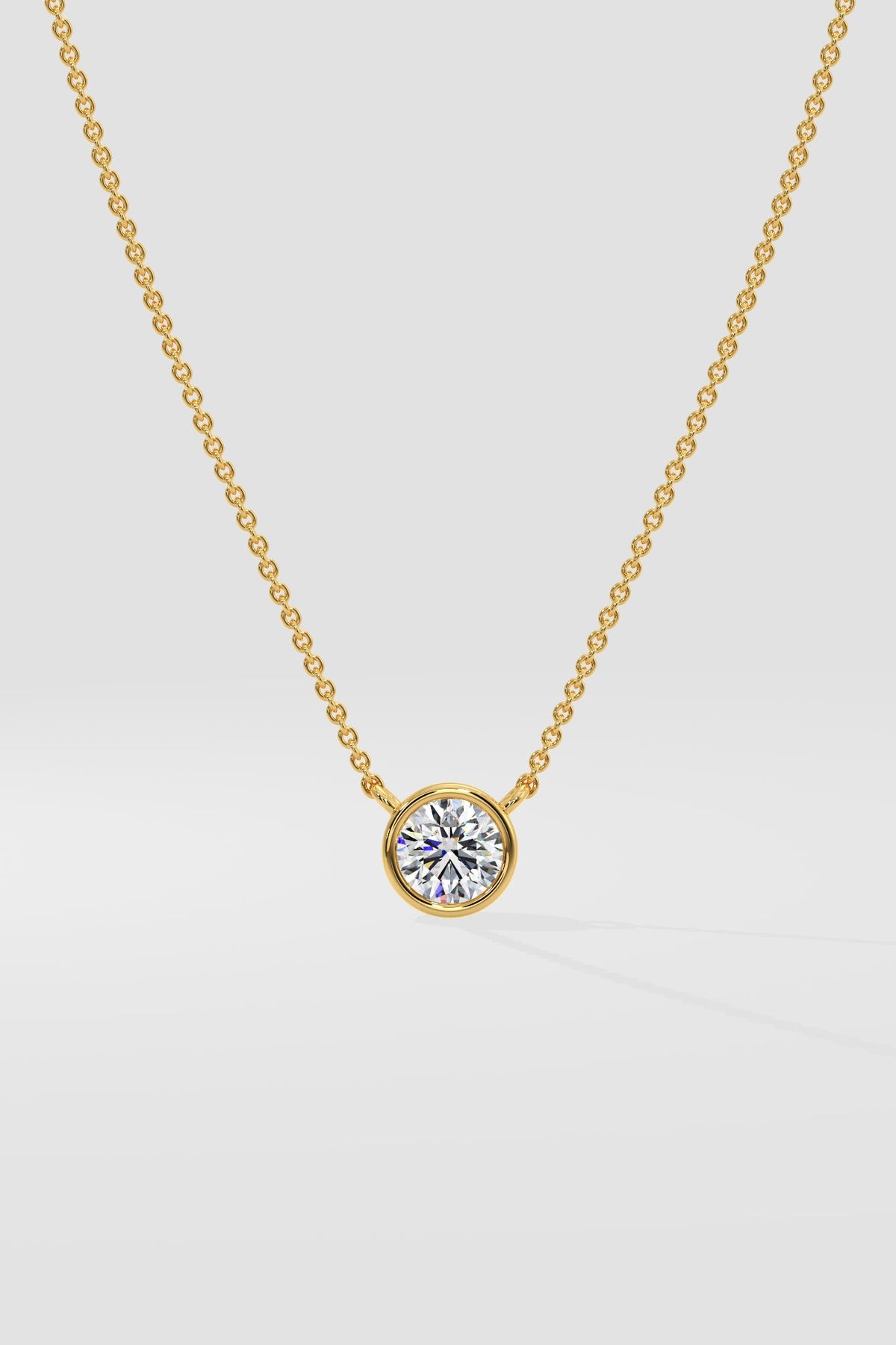 1 ct Bezel Solitaire Necklace