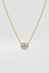 1 ct Bezel Solitaire Necklace