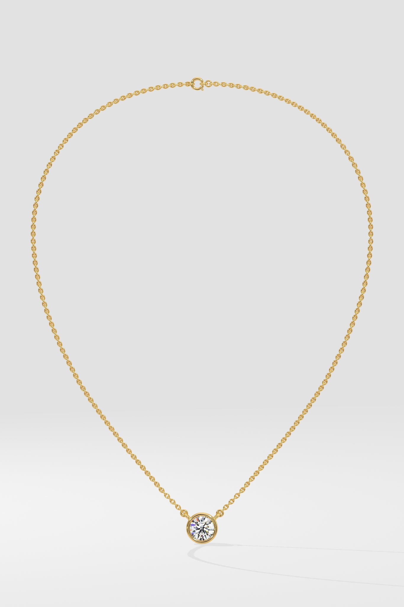 1 ct Bezel Solitaire Necklace