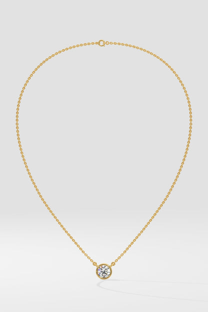 1 ct Bezel Solitaire Necklace